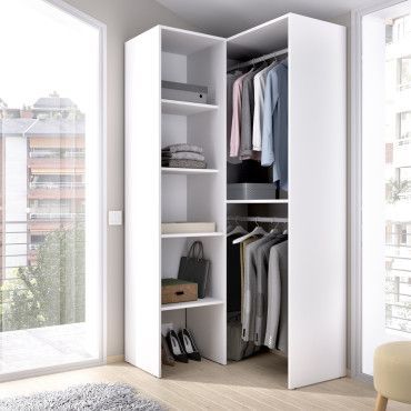 Vestidor rincón Suit blanco ambiente