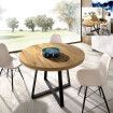Mesa de comedor redonda extensible - Duna - Nordic y Negro 110-158 x 77 x 110 cm