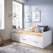 Cama nido juvenil blanca Nek con tres cajones 194 x 60 x 97 cm