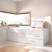 Cama nido doble Leka blanca con 3 cajones