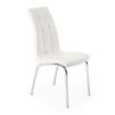 Silla de salón tapizada Alexia símil piel Blanca 42 x 96 x 55 cm