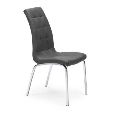 Silla salón tapizado símil piel gris