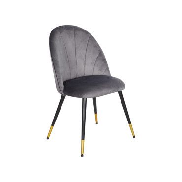 Silla salón tapizado gris Abigail 49 x 84,5 x 48,5 cm