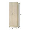 Armario multiusos 2 puertas Roble 58,5 x 180 x 37 cm