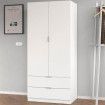 Armario 80 cm blanco 2 puertas + 2 cajones Low Cost 81,5 x 180 x 52 cm