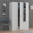 Armario blanco 3 puertas + 3 cajones Low Cost 121 x 180 x 52 cm