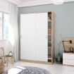 Armario 120 cm roble Canadian - blanco Artik 2 puertas correderas  TOP020W 120 x 200 x 50 cm