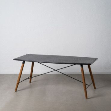 Mesa de Comedor Oslo de madera Negro - Natural 179 x 75 x 90 cm