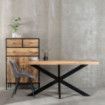 Mesa de comedor en madera de Mango Natural - Negro 180 x 79 x 90 cm