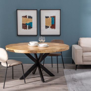 Mesa de comedor redonda Madera de mango 150 x 77 x 150 cm