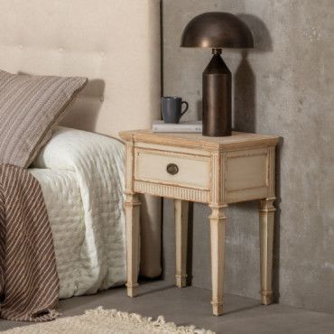 Mesita Natural-Crema Madera 56 X 36 X 68 Cm