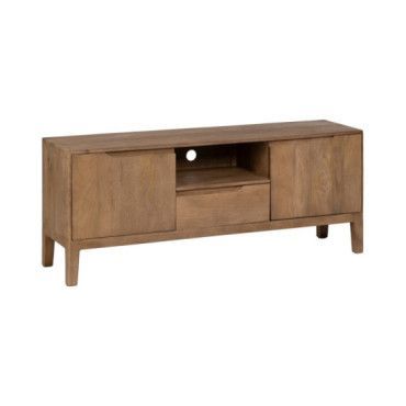 Mueble Tv Natural Madera De Mango Salón 150 X 40 X 60 Cm