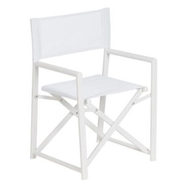 Silla Director Blanco Aluminio-Textileno 56 X 53 X 84 Cm