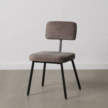 Silla Gris Tejido-Metal Decoración 42,50 X 55 X 77,50 Cm