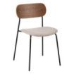Silla de comedor tapizada marrón crema Contract Patas Metal 49x80x53 cm