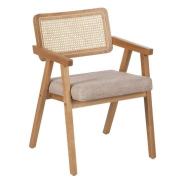 SILLA BRAZOS NATURAL MADERA / FIBRA 56 X 55 X 81 CM