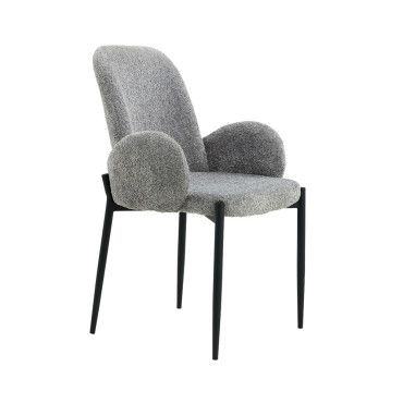 Silla de comedor Beca tapizado tela gris