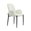 Silla de comedor Beca tapizado tela blanca 57 x 88 x 60 cm