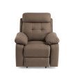 Sillón relax manual Amberes tapizado tela marrón 92 x 105 x 95 cm