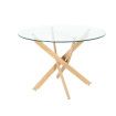 Mesa de comedor redonda Delia pata color madera 110 x 73 x 110 cm