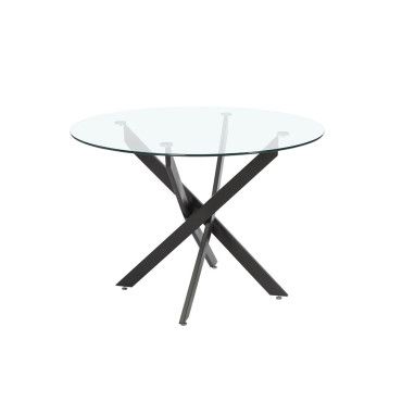 Mesa de comedor redonda Delia pata negra 110 x 73 x 110 cm