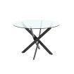 Mesa de comedor redonda Delia pata negra 110 x 73 x 110 cm