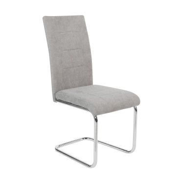 Silla de comedor Chiara tela gris 43 x 102 x 49 cm