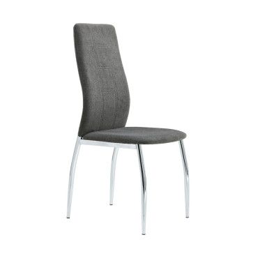 Silla de comedor tapizado tela gris oscuro