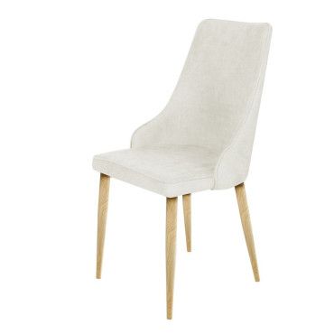 Silla comedor Briana tapizado tela beige