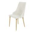 Silla comedor Briana tapizado repelente al agua Beige 49 x 96 x 56 cm