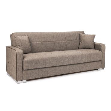 Sofá cama clic clac con arcón Terra tapizado marrón