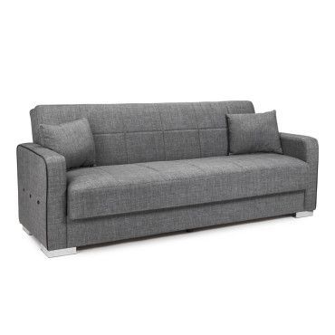 Sofá cama clic clac con arcón Terra tapizado gris