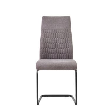 Silla comedor tapizada tela gris Nayarit 44 x 99 x 60 cm