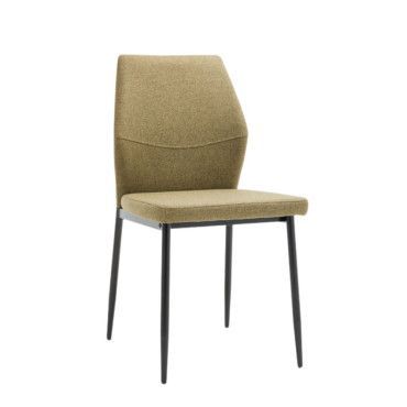Silla de comedor tapizada Marina en tela Easy Clean verde musgo