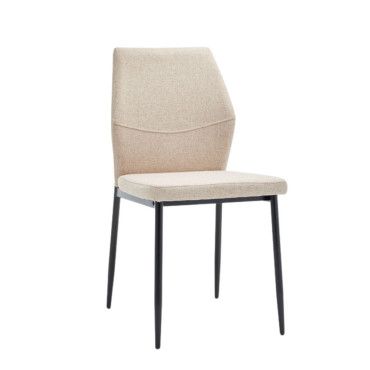 Silla de comedor tapizada Marina en tela Easy Clean beige