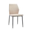Silla de comedor tapizada Marina en tela Easy Clean beige 49 x 86,5 x 53 cm