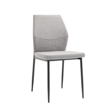 Silla de comedor tapizada Marina en tela Easy Clean gris