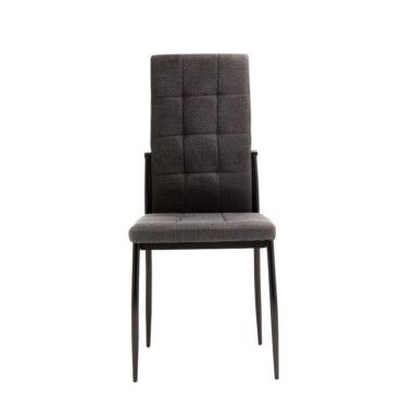 Silla de comedor Elora tapizada tela gris