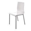Silla Laura polipropileno blanco brillo patas aluminio 39 x 88 x 49 cm