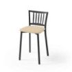 Taburete de cocina negro con respaldo Petra 35 cm (ancho) x 71 cm (alto) x 39 cm (fondo)
