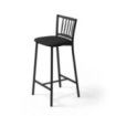 Taburete de cocina medio con respaldo negro Petra 35 cm (ancho) x 89 cm (alto) x 40 cm (fondo)