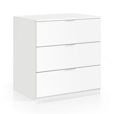 Cómoda 3 cajones Low Cost Blanca 77 x 80 x 38 cm
