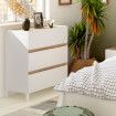 Cómoda 3 cajones Tempus Blanco Artik - roble Nodi 79 x 90,5 x 41 cm