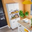Mueble auxiliar cocina Kira  blanco Artik - Natur 72 x 185 x 35 cm