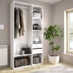 Armario vestidor Suit 2 cajones con trasera reversible Blanco - Roble Natural 98 x 205 x 45 cm