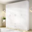 Armario ropero Blanco MAXI 4 puertas y 2 cajones 200 x 215 x 52 cm