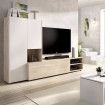 Mueble de sala apilable Kei Blanco - roble Natural 227 x 140,6 x 40 cm