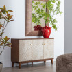 Aparador de madera tallada 3 puertas Manacor 135 x 80 x 40 cm