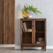 Armario 2 puertas vitrina en madera de mango Marrón 80 x 100 x 40 cm
