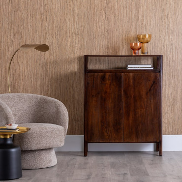 Armario 2 puertas Kurt en madera de mango marrón 91 x 120 x 40 cm